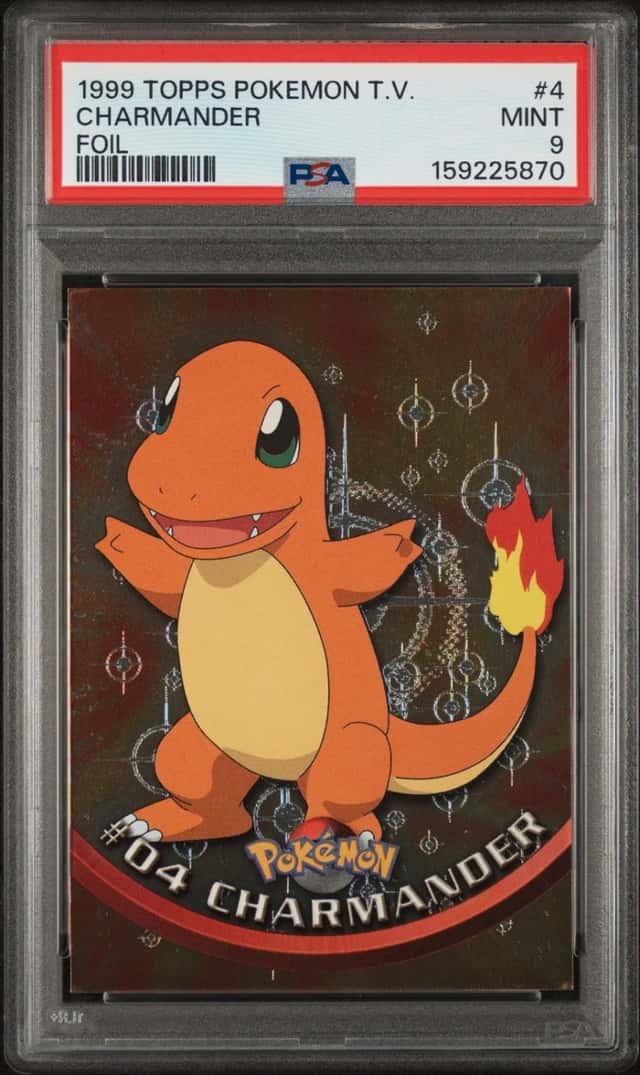 1999 TOPPS POKEMON TV FOIL #4 CHARMANDER PSA 9