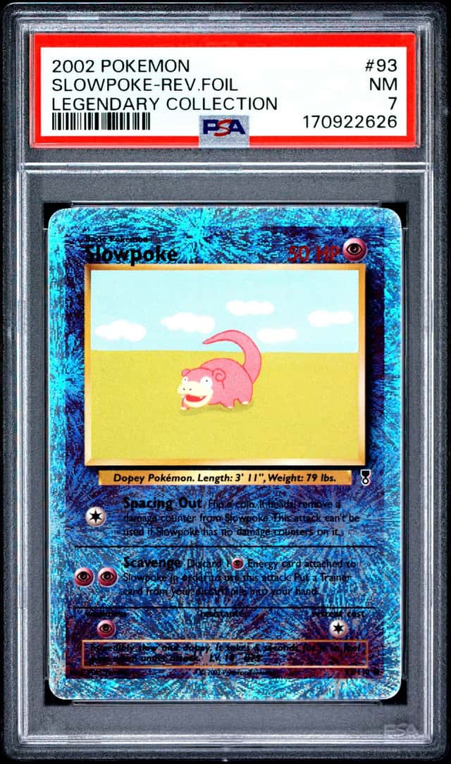2002 POKEMON LEGENDARY COLLECTION #93 SLOWPOKE-REVERSE FOIL PSA 7