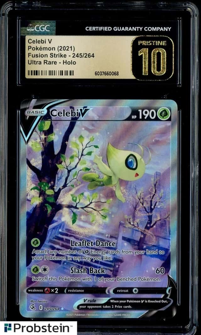 2021 Pokemon SWSH Fusion Strike #245 FA/Celebi V CGC 10 PRISTINE