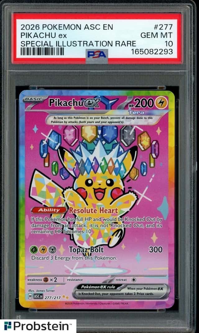 2026 POKEMON ASC EN-ASCENDED HEROES SPECIAL ILLUSTRATION RARE PIKACHU EX PSA 10