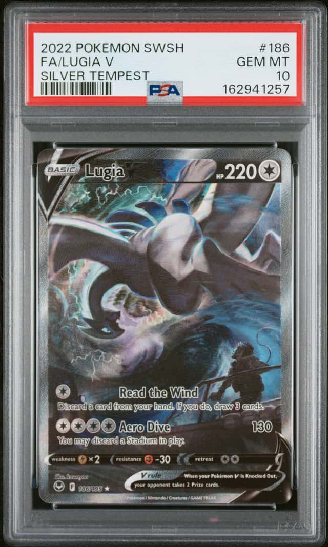 162941257 Lugia V 2022 Pokemon Sword & Shield Silver Tempest #186/195 PSA 10
