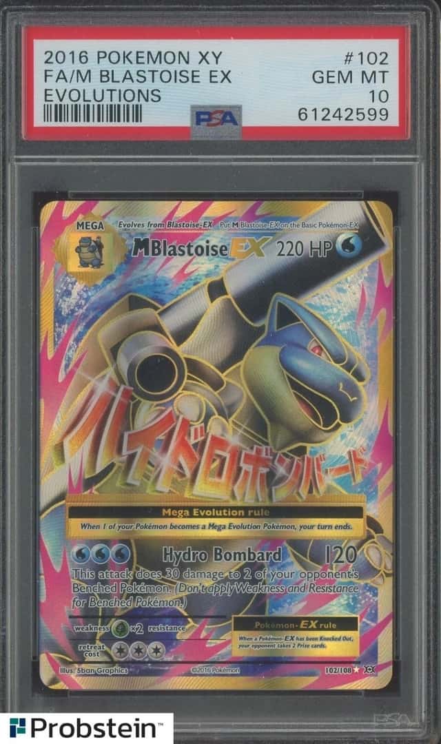 2016 Pokemon xy Evolutions #102 FA/M Blastoise EX PSA 10 GEM MINT