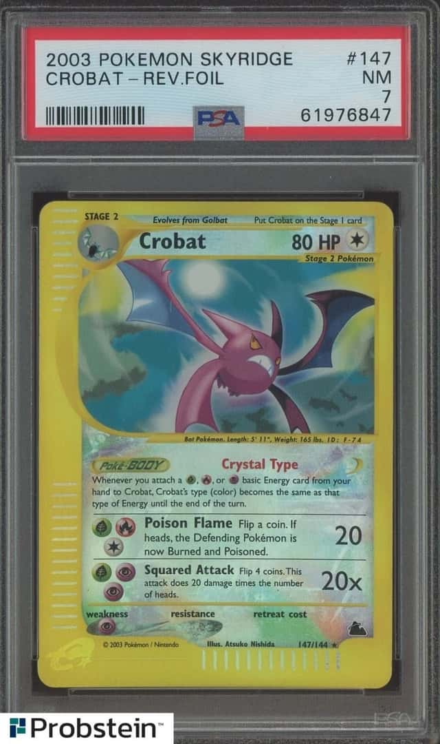 2003 Pokemon Skyridge #147 Crobat Reverse Foil PSA 7 NM