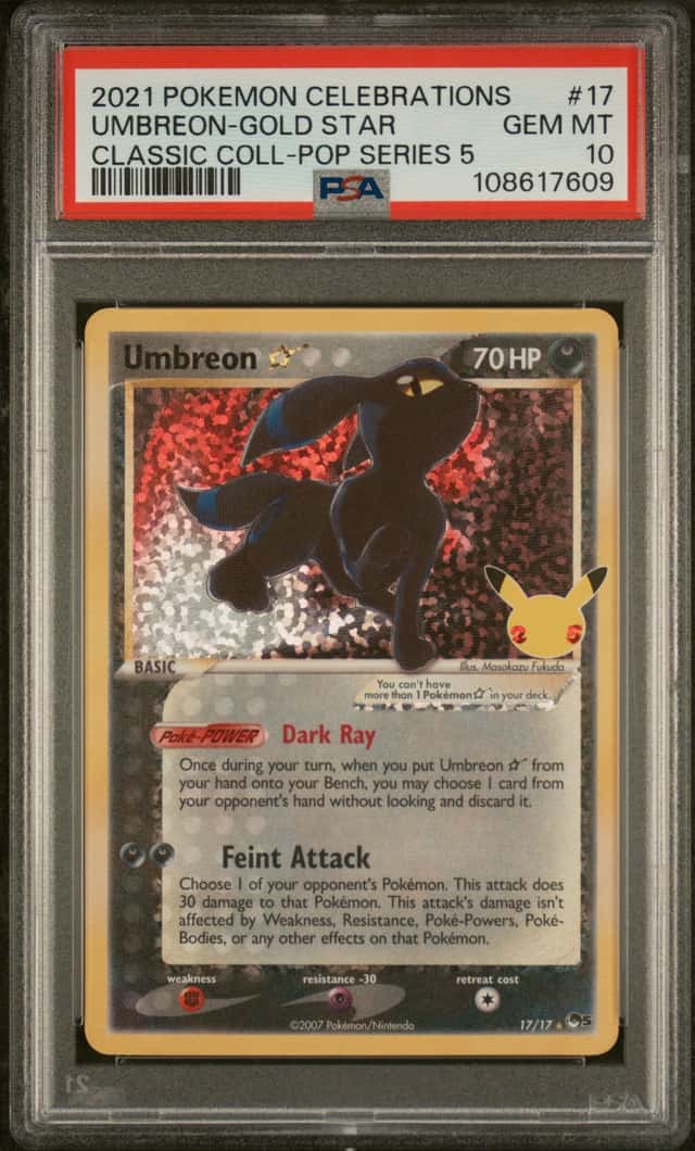 PSA 10 - Umbreon Gold Star 17/17 2021 Pokemon Celebrations Pop Series 5 - 3