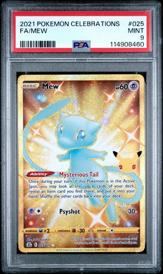 Pokemon PSA 9 Mew Secret Rare 2021 025/025 Celebrations English