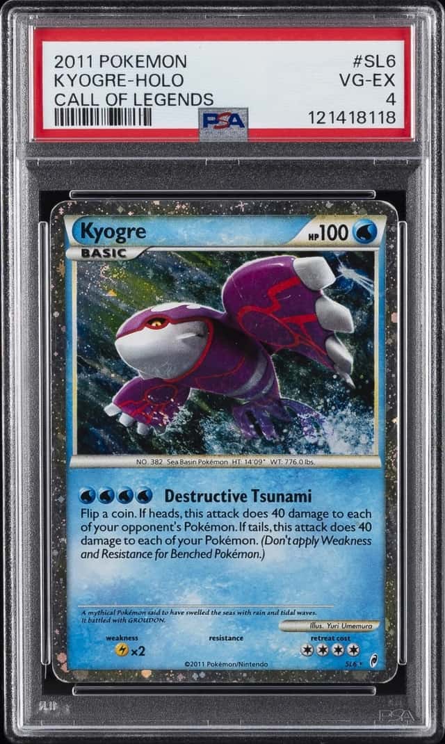 2011 POKEMON CALL OF LEGENDS #SL6 KYOGRE-HOLO PSA 4