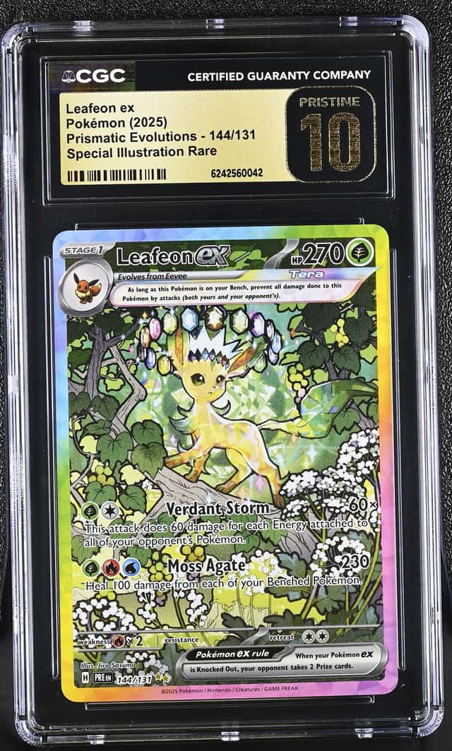 2025 Pokemon Evolutions Leafeon ex Special Illustration Rare #144/131 CGC 10