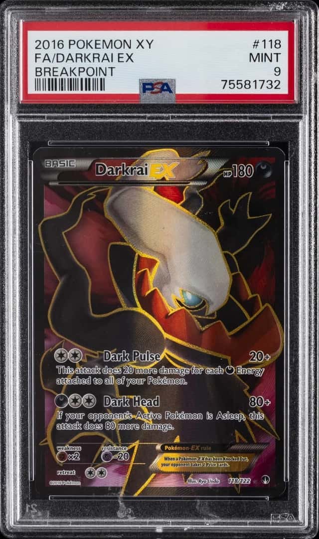 2016 POKEMON XY BREAKPOINT #118 FULL ART/DARKRAI EX PSA 9