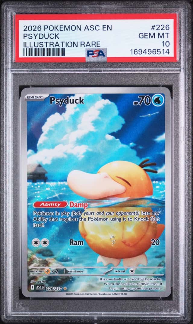 PSA 10 PSYDUCK POKEMON ASC ASCENDED HEROES ILLUSTRATION RARE #226 ENGLISH