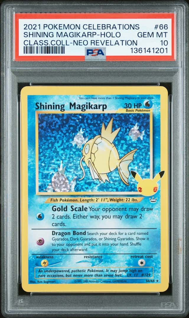 Pokemon 2021 Shining Magikarp 66/64 Holo Celebrations Classic GEM MINT PSA 10