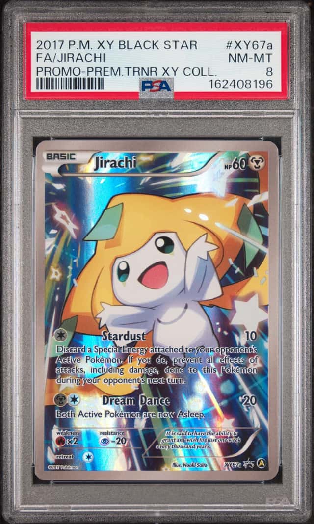 2017 POKEMON XY BLACK STAR PROMO #XY67A FULL ART/JIRACHI PSA 8