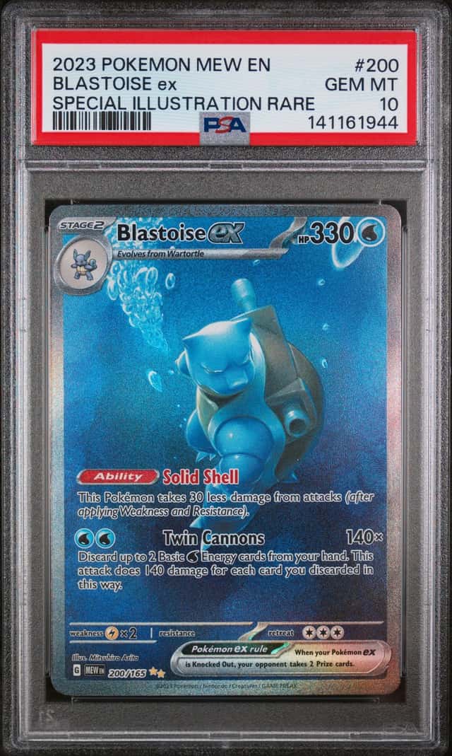 BLASTOISE EX 2023 POKEMON 151 200/165 SPECIAL ILLUSTRATION RARE PSA 10 Q3963-7