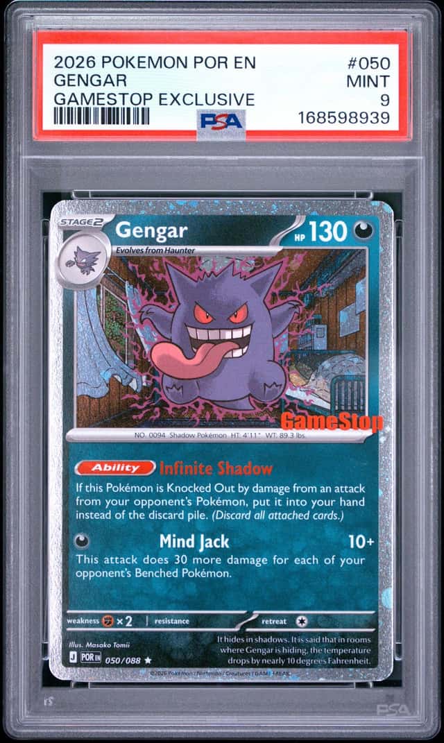 2026 POKEMON POR EN-PERFECT ORDER GAMESTOP EXCLUSIVE #050 GENGAR PSA 9