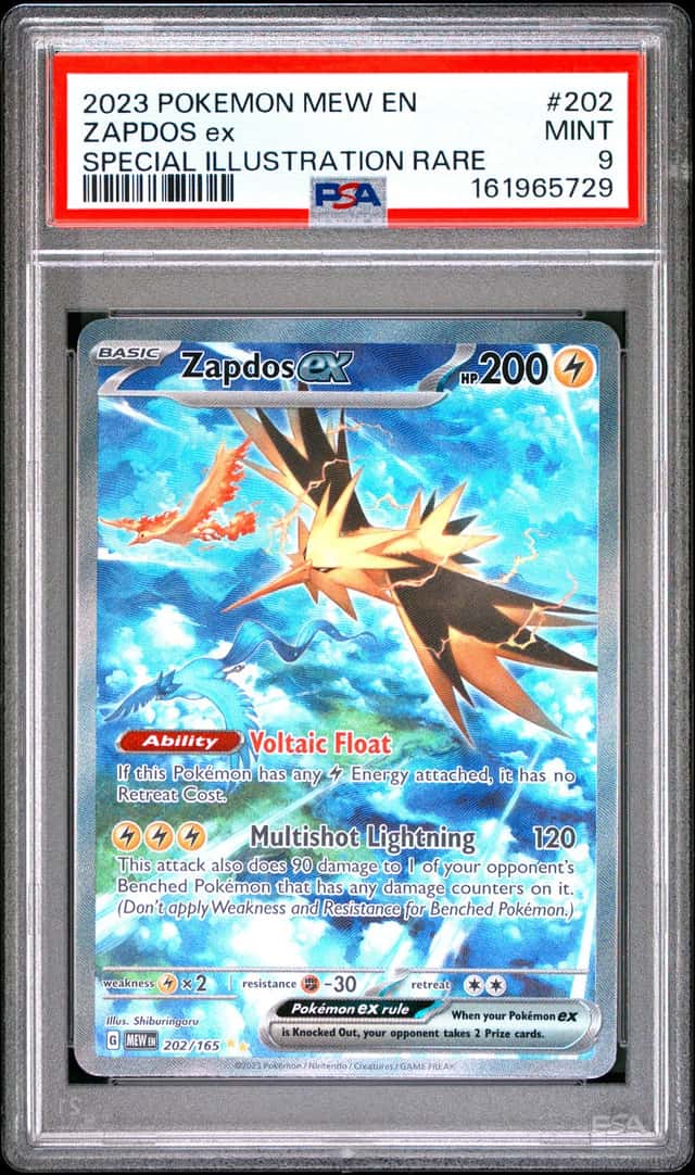 2023 Pokemon SV 151 Zapdos ex Special Illustration Rare #202/165 PSA 9