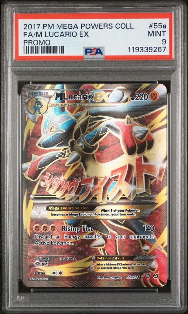 2017 POKEMON MEGA POWERS COLL PROMO #55A FA M LUCARIO EX PSA 9
