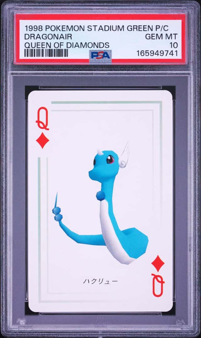1998 POKEMON STADIUM GREEN VERSION PLAYING CARDS DRAGONAIR PSA 10