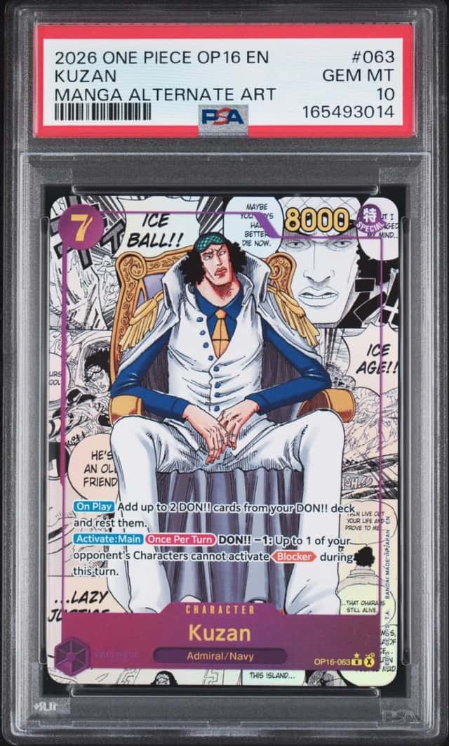One Piece Kuzan Op16-The Time Of Battle 063 Manga Alternate Art PSA 10 Gem Mint