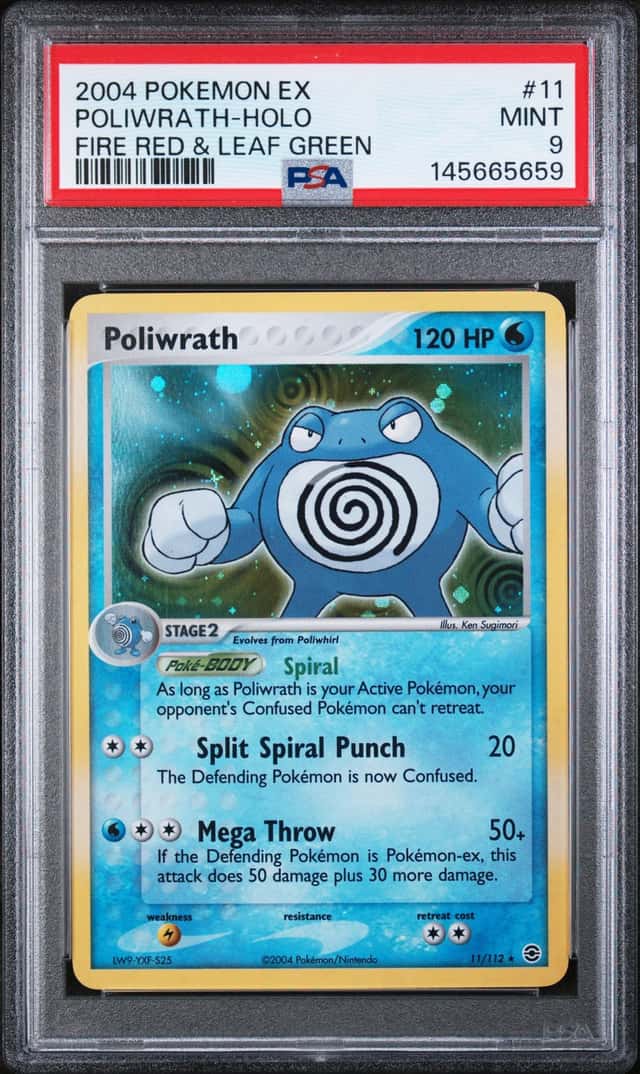 2004 Pokemon Ex Fire Red & Leaf Green #11 Poliwrath Holo PSA 9 Mint Pop 103
