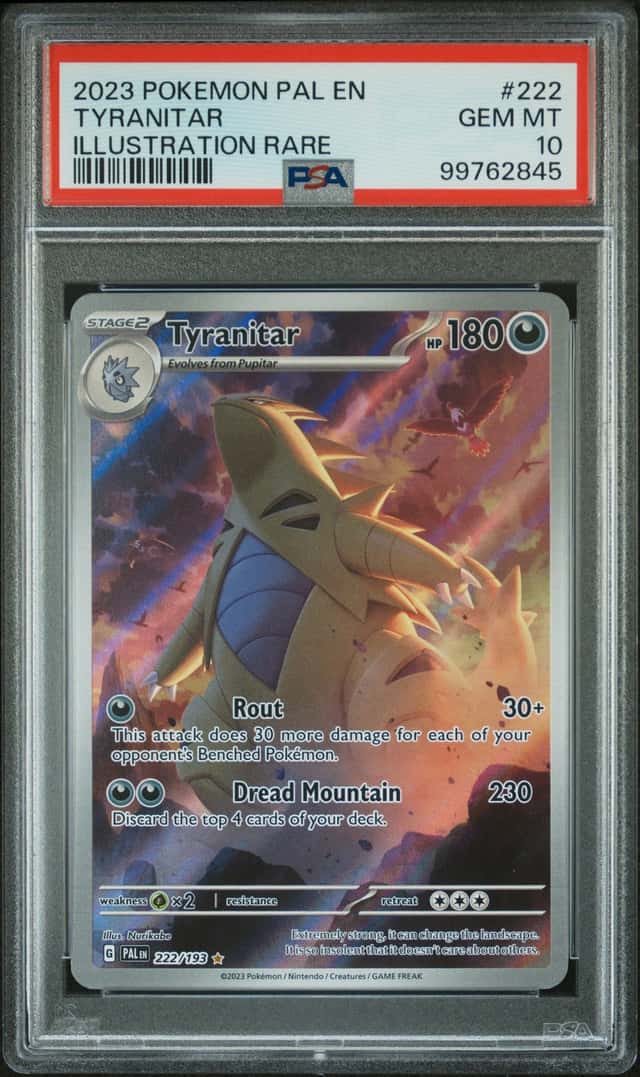 Pokemon Tyranitar 222/193 PSA 10 English Holo IR Paldea Evolved