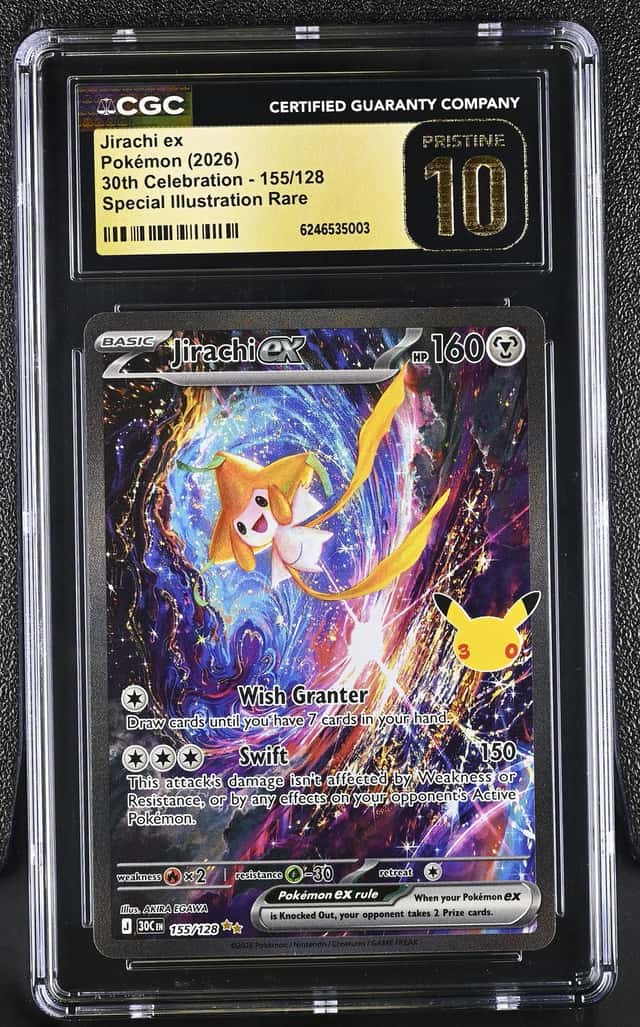CGC 10 Pristine  Jirachi ex 155/128 SIR Pokemon Celebration 30th Anniversary 30C