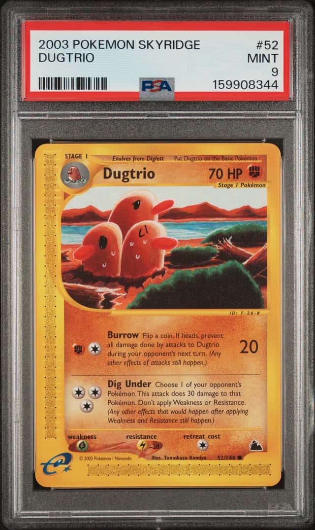 2003 POKEMON SKYRIDGE #52 DUGTRIO PSA 9