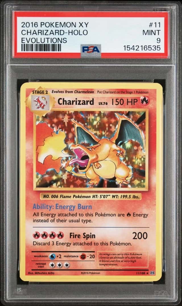 2016 POKEMON XY EVOLUTIONS #11 CHARIZARD-HOLO PSA 9