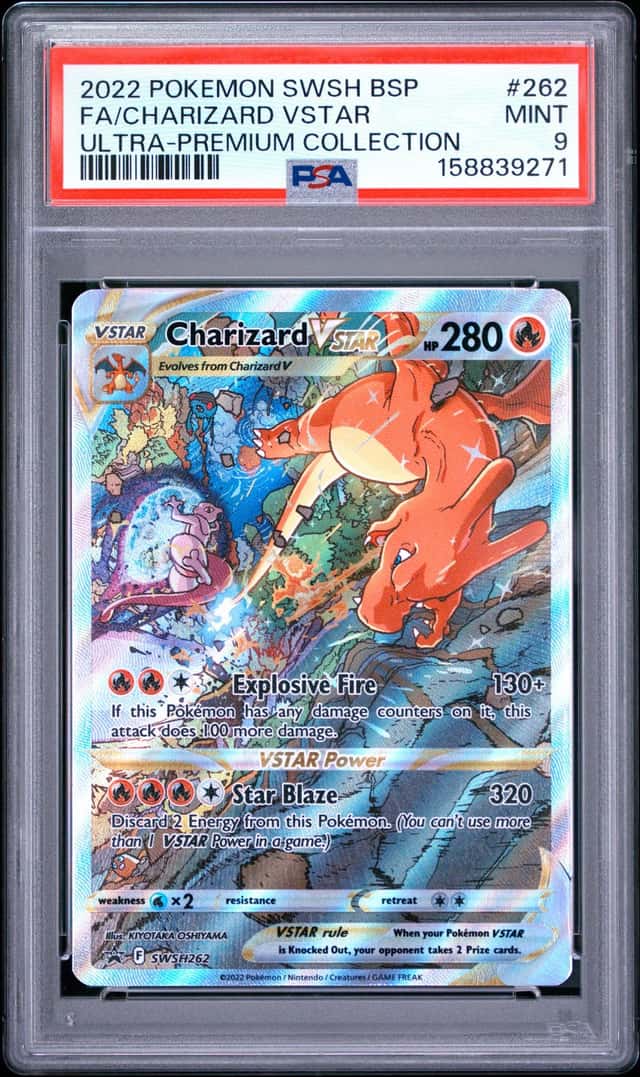 Pokemon TCG Charizard VSTAR SWSH262 Promo Full Art Holo English PSA 9 280 HP
