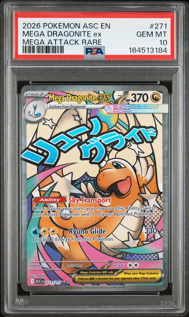 3184 Mega Dragonite ex 2026 Pokemon Ascended Heroes #271 Attack Rare PSA 10
