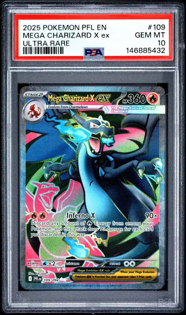 MEGA CHARIZARD X EX POKEMON PHANTASMAL FLAMES 109/094 ULTRA RARE PSA 10 B Q4374