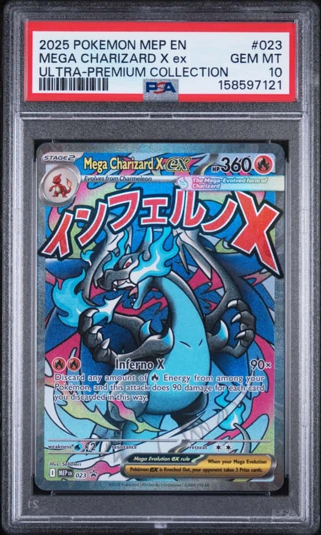 2025 POKEMON MEP EN-ME BLACK STAR PROMO #023 MEGA CHARIZARD X EX PSA 10