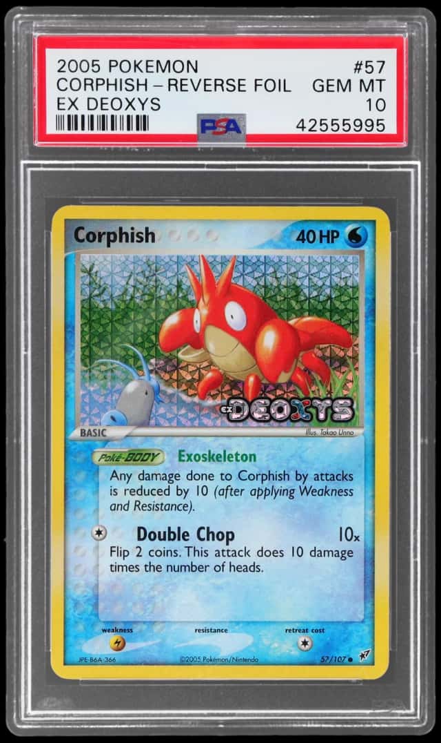 2005 Pokemon Ex Deoxys Reverse Holo Corphish #57