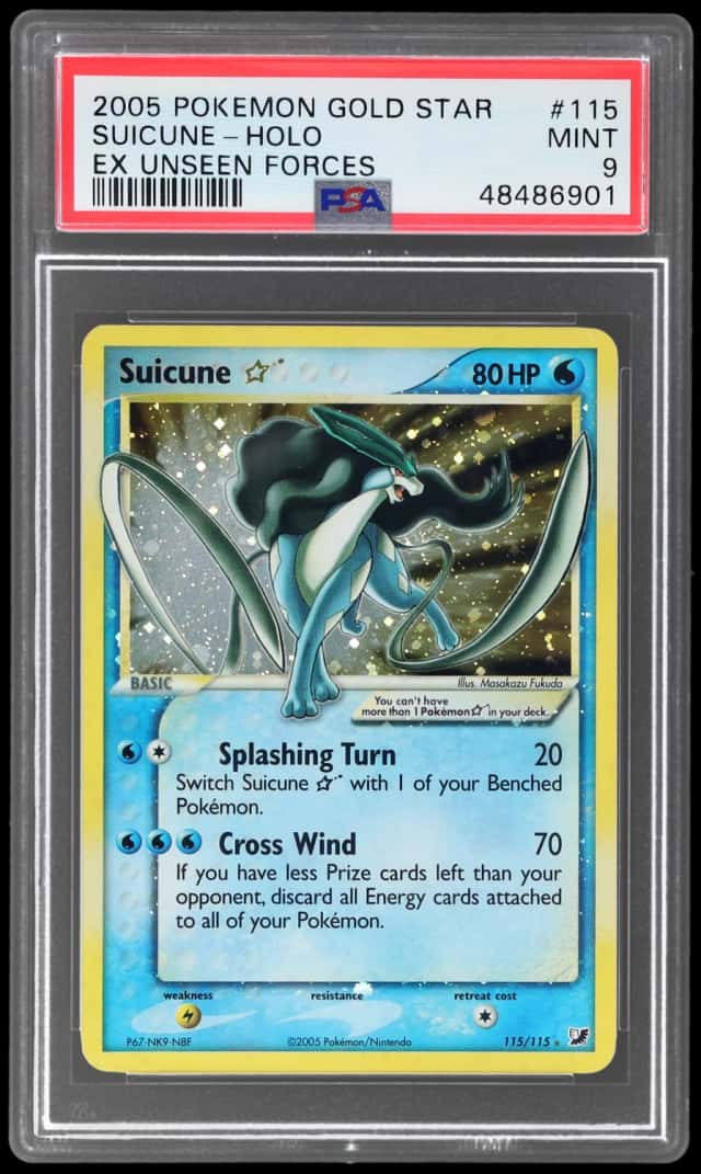 2005 Pokemon Ex Unseen Forces Holo Suicune Gold Star #115