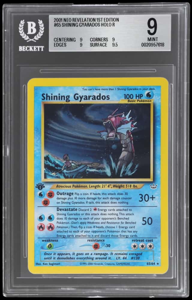 2001 Pokemon Neo Revelation 1st Edition Holo Shining Gyarados #65