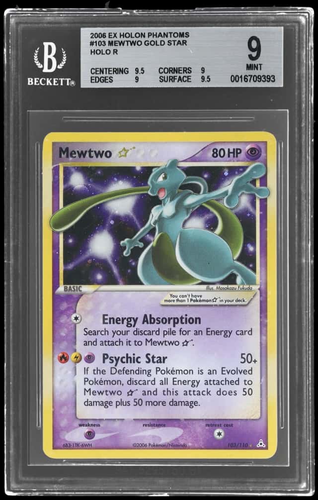 2006 Pokemon Ex Holon Phantoms Holo Mewtwo Gold Star #103