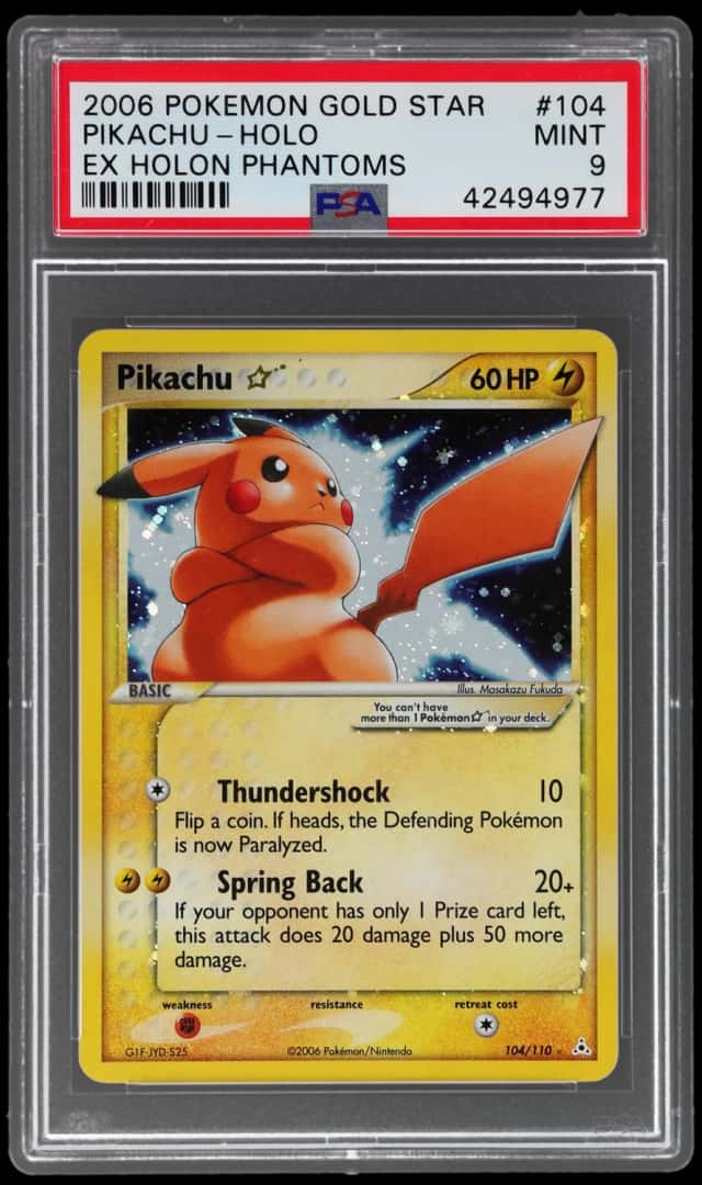 2006 Pokemon Ex Holon Phantoms Gold Star Holo Pikachu #104
