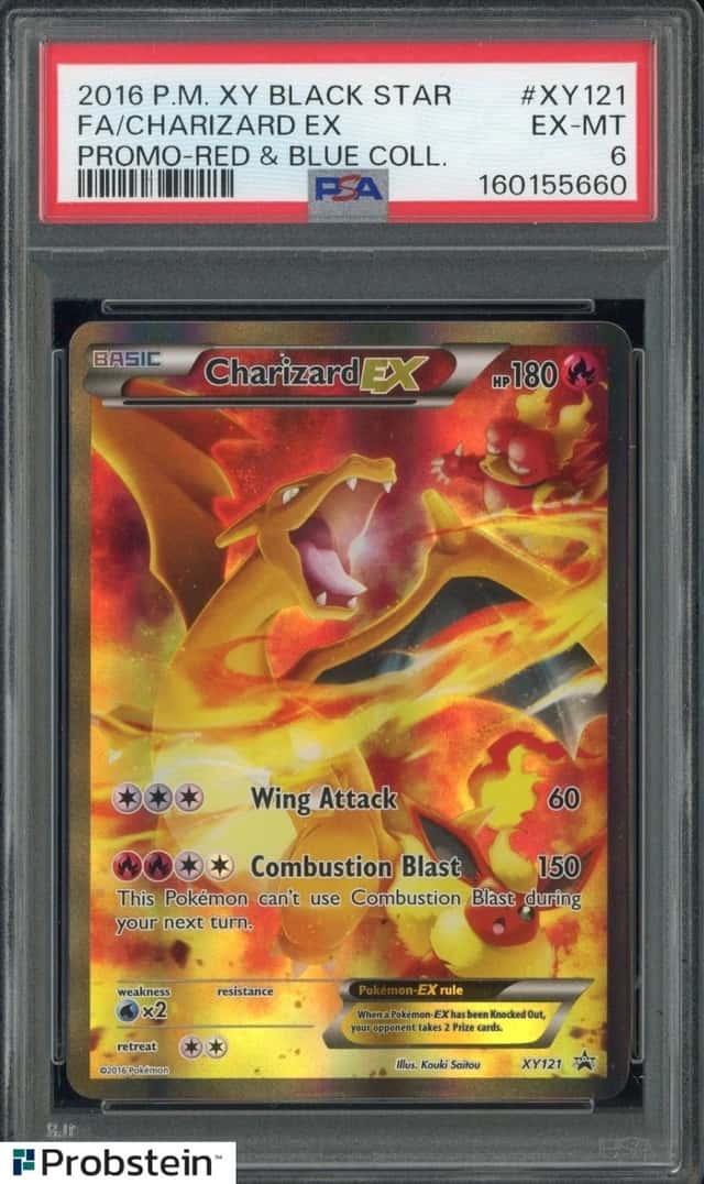 2016 Pokemon XY Black Star Promo Red & Blue Coll #XY121 FA Charizard Ex PSA 6