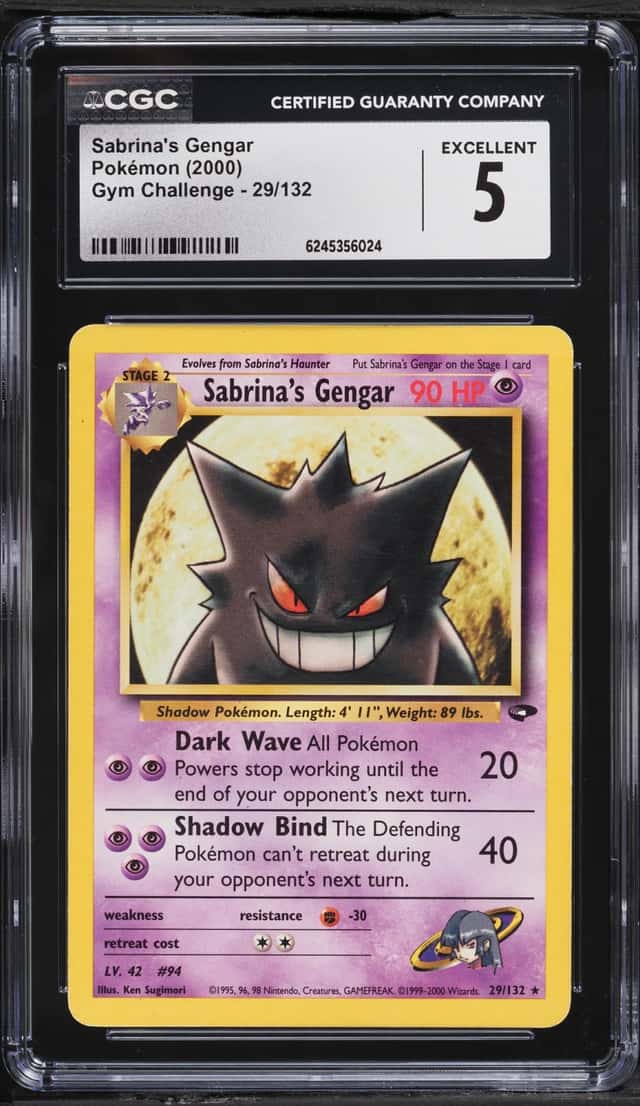 2000 Pokemon Gym Challenge Sabrina's Gengar #29 CGC 5 EX