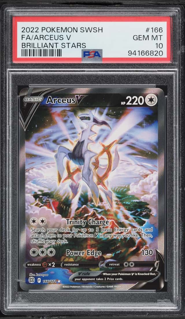 2022 Pokemon Sword & Shield Brilliant Stars Alt Art Arceus V #166 PSA 10 GEM MINT
