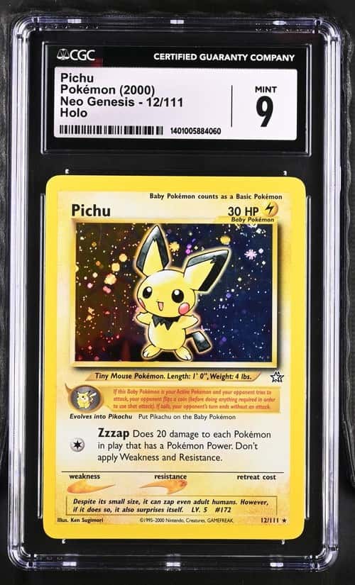 2000 Pokemon Neo Genesis Holo Pichu #12 CGC 9 MINT