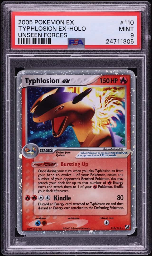 2005 Pokemon EX Unseen Forces Holo Typhlosion Ex #110 PSA 9 MINT