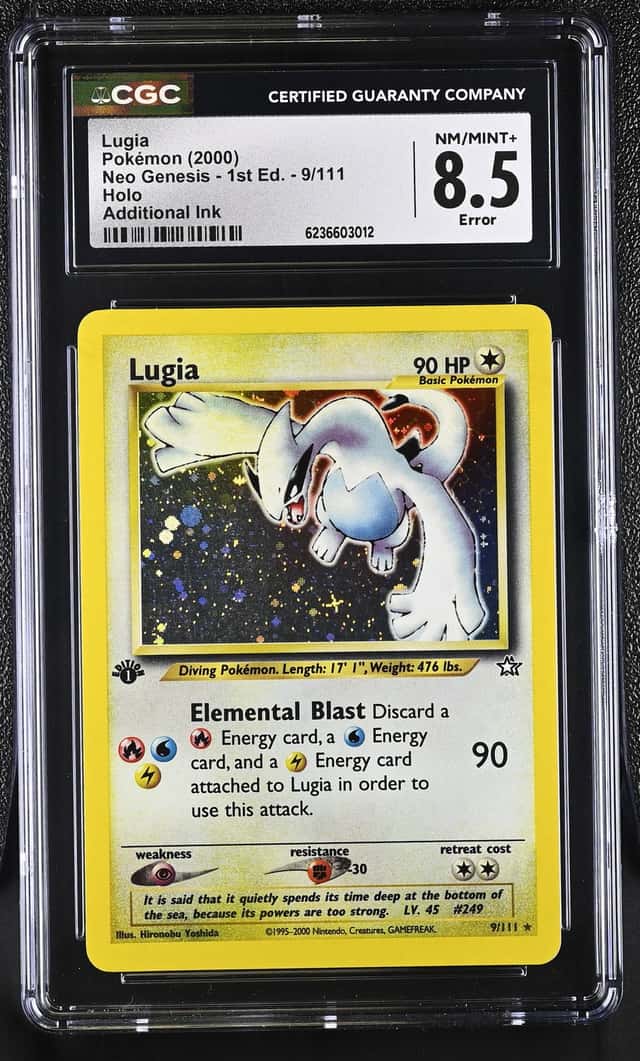 2000 Pokemon Neo Genesis 1st Edition Holo Lugia #9 CGC 8.5 NM-MT+