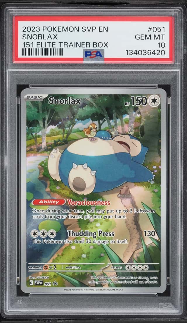 2023 Pokemon Scarlet & Violet Promo 151 ETB Full Art Snorlax #51 PSA 10 GEM MINT