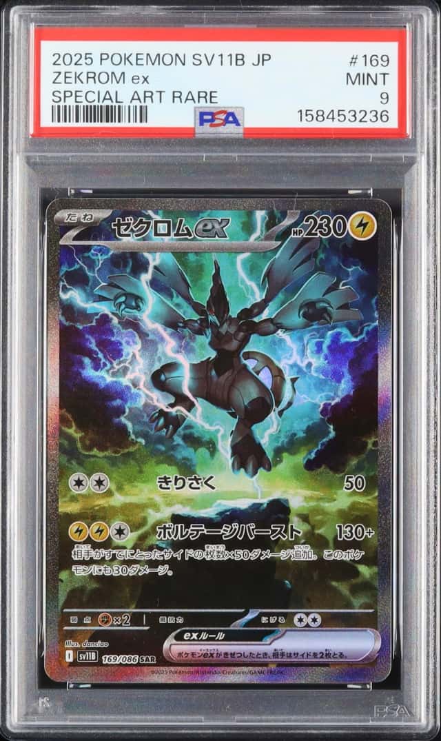 2025 Pokemon Japanese Zekrom ex SAR Black Bolt SV11B #169 PSA 9