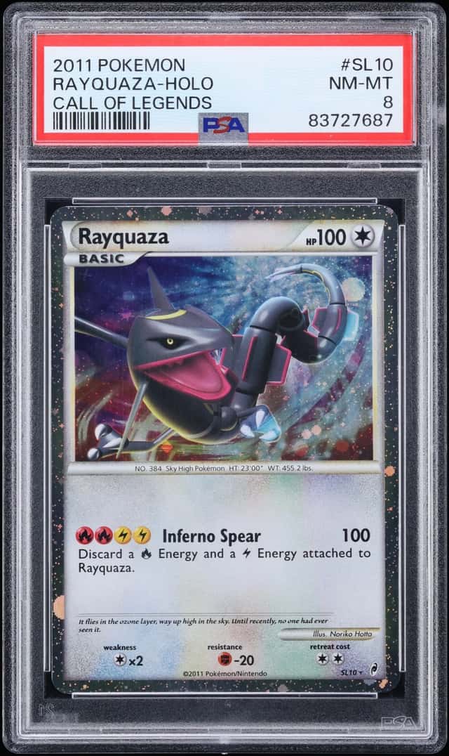 2011 Pokemon Call Of Legends Holo Rayquaza #SL10 PSA 8 NM-MT