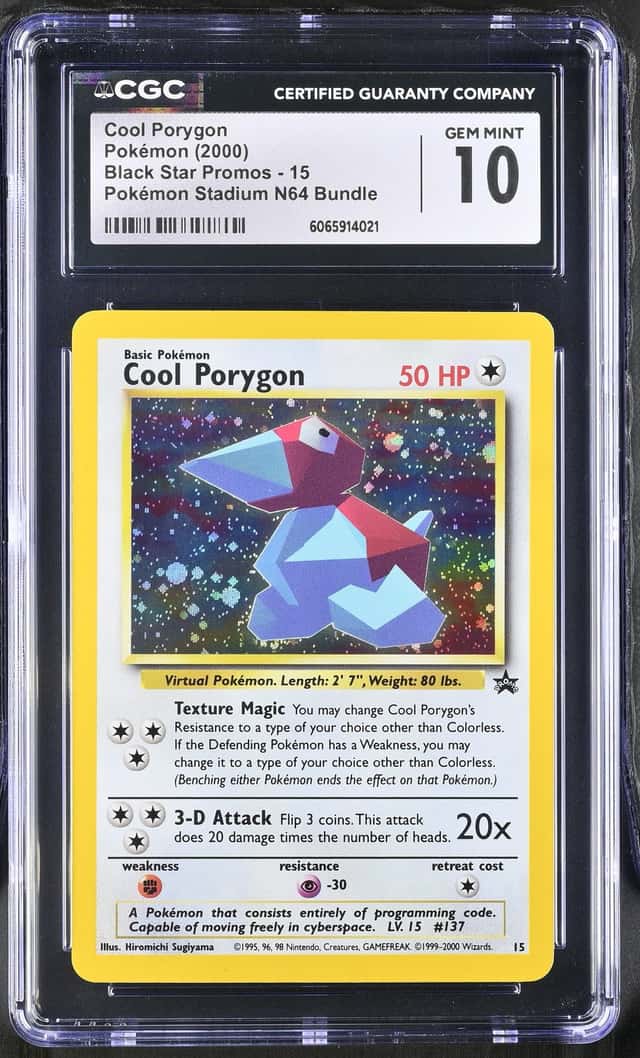 Pokemon Cool Porygon Black Star Promos 15 Pokemon Stadium N64 CGC 10