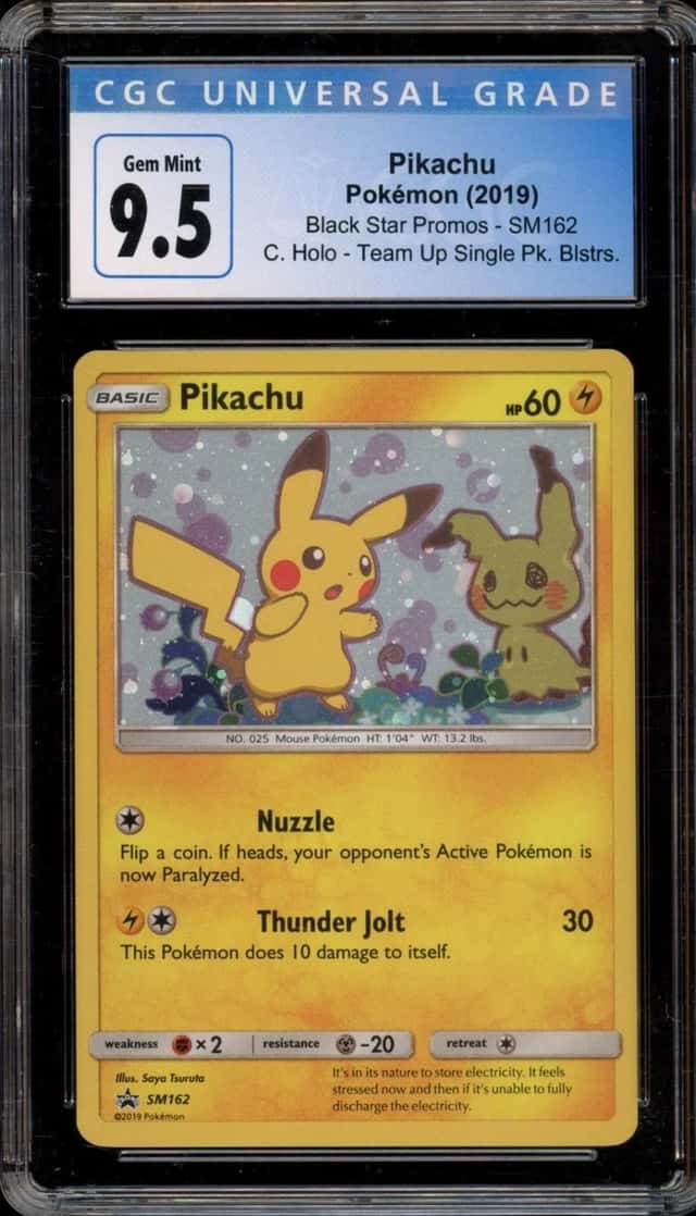 Pokemon Pikachu Black Star Promos SM162 Team Up 1-Pk. Blister CGC 10 Gem Mint