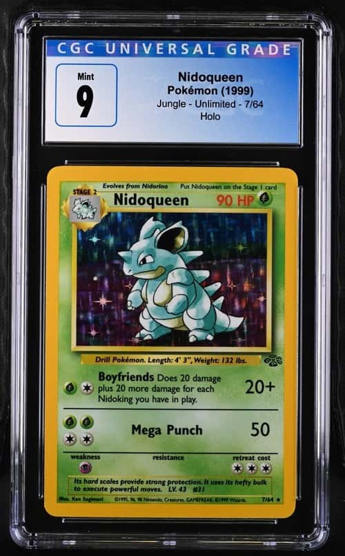 CGC Grade 9 Pokémon TCG Nidoqueen 7/64 Jungle Holo Rare Unlimited English (1999)