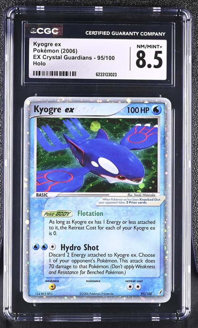 Pokemon Kyogre ex EX Crystal Guardians 95/100 Holo CGC 8.5