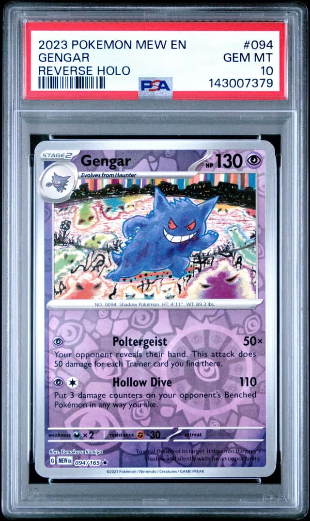 2023 Pokemon GENGAR #094/165 Scarlet & Violet 151 Reverse Holo Rare EN PSA 10