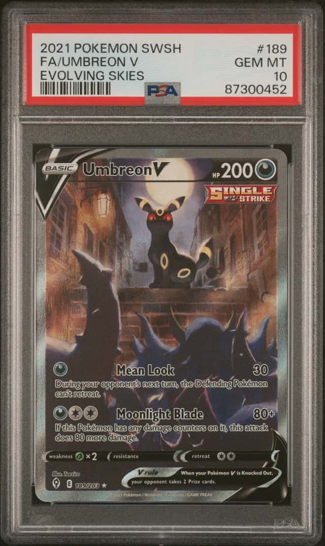 Pokemon 2021 Umbreon V 189/203 Alt Art UR Evolving Skies GEM MINT PSA 10